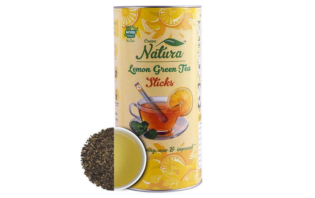 Crave Natura Lemon Green Tea Sticks  Container  40 grams